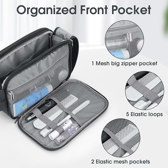Wedama Toiletry Bag for Men, Handheld Travel Bag, Waterproof Toiletries - Image 3
