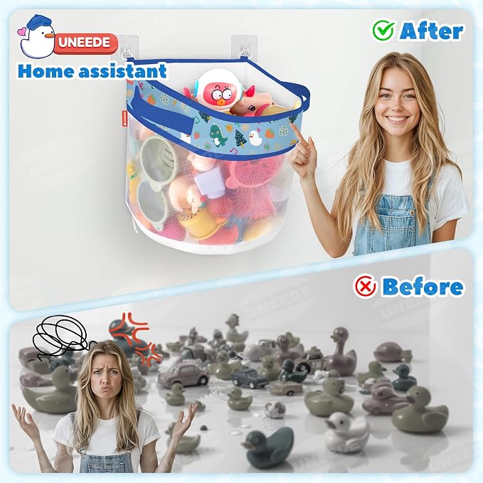 UNEEDE Dino Print Bath Storage, 4.15 Gallons Bathtub Storage Organizer - Image 4