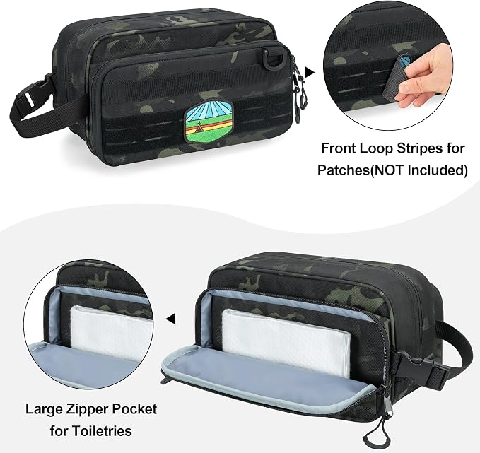 Tactical Toiletry Travel Bag for Men, Dopp Kit Shaving Organizer Case for - Image 4