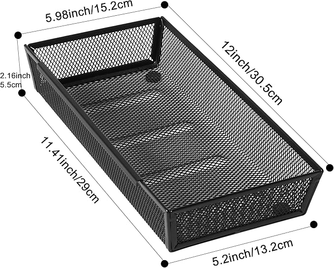 ihomecooker Mesh Tray Silverware Drawer Organizer, Utensil Cutlery Tray Office - Image 2