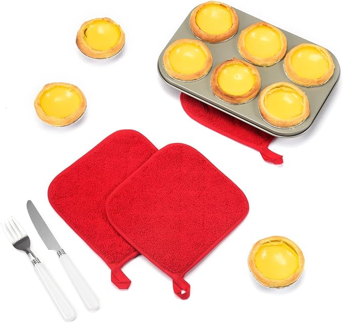 100% Cotton Kitchen Everyday Basic Terry Pot Holder Heat Resistant Coaster - Image 7