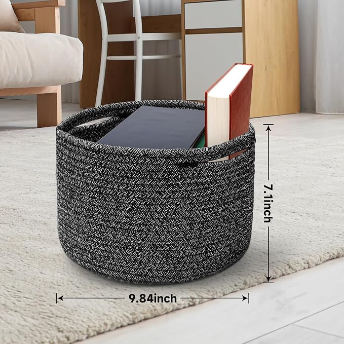 Small Rope Baskets for Storage, Baskets for Gifts Empty, Cute Round Woven Basket - Image 4