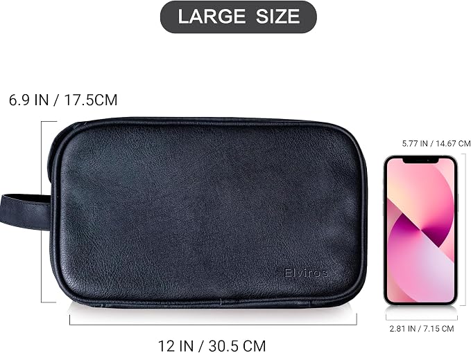 Elviros Toiletry Bag for Men, Large Travel Shaving Dopp Kit Water-resistant - Image 6