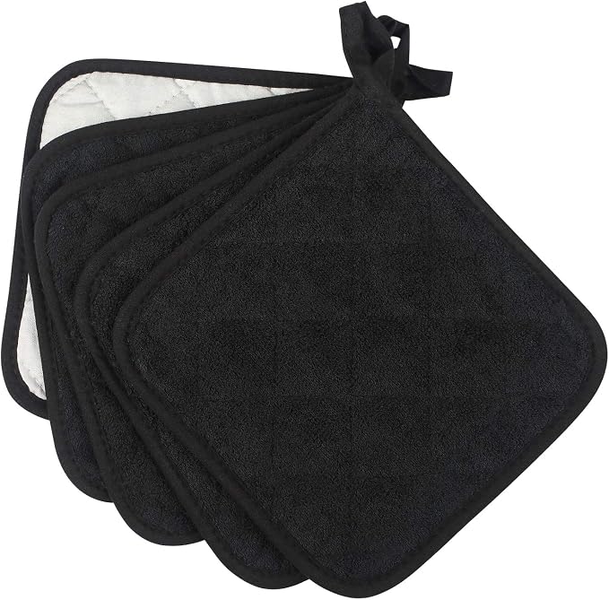100% Cotton Kitchen Everyday Basic Terry Pot Holder Heat Resistant Coaster - Image 2