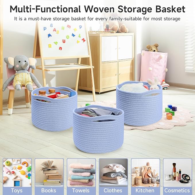 Small Rope Baskets for Storage, Baskets for Gifts Empty, Cute Round Woven Basket - Image 7