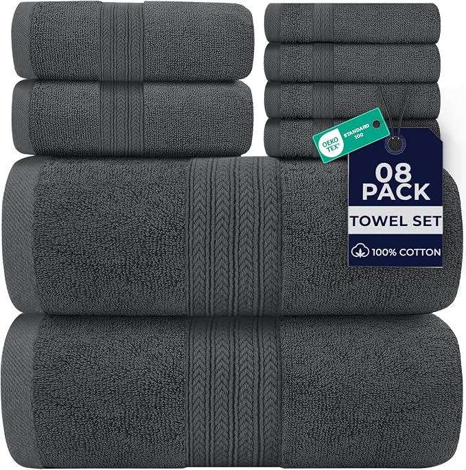 DAN RIVER 8 PC Luxury Bath Towels by DanRiver