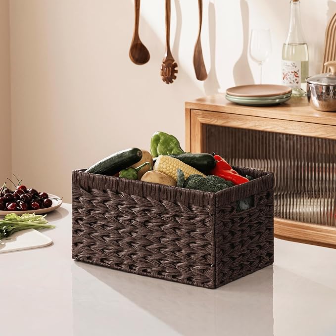 UBBCARE Storage Baskets with Label, Wicker Pantry Baskets - Image 6