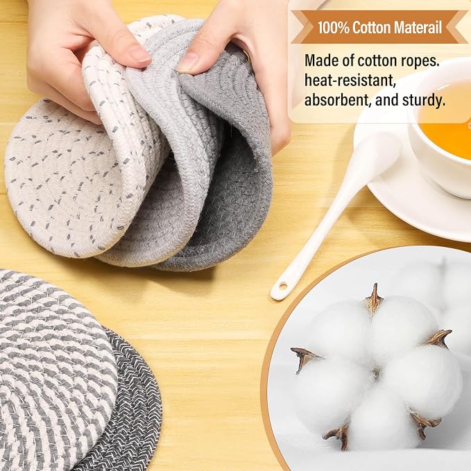 Trivet Mats Set for Hot Dishes, 5 Heat Resistant Pot Holders Kitchen Counter - Image 3