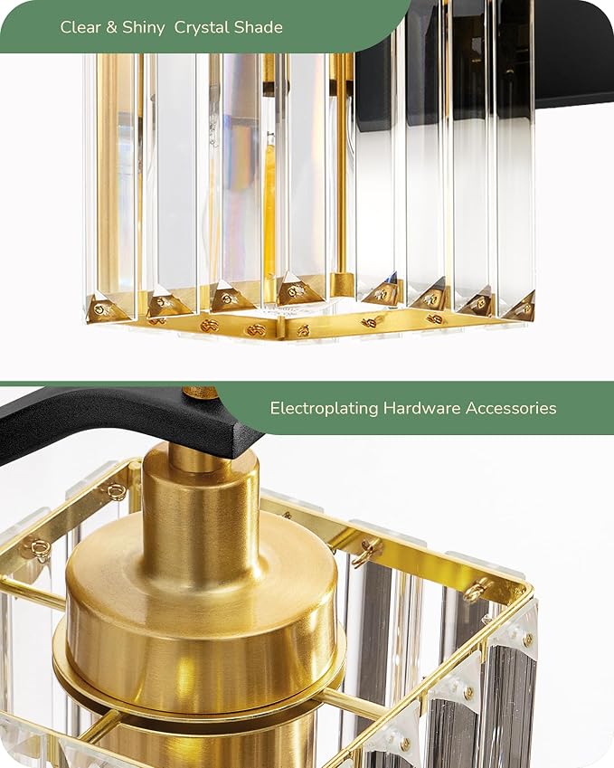 EDISHINE Wall Sconces Set of Two, Bathroom Light Fixtures - Image 2