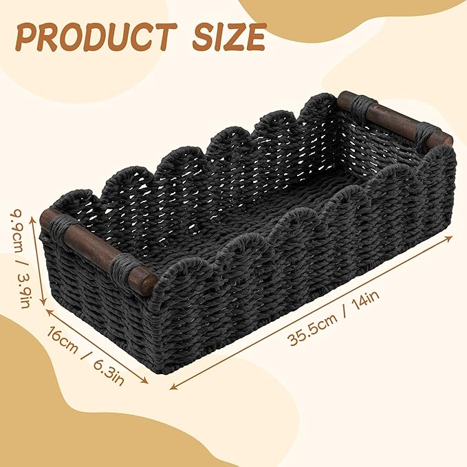 Toilet Paper Storage Basket Bathroom Counter Organizer Wicker Baskets - Image 7