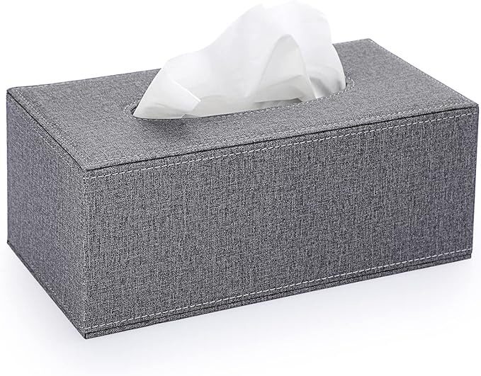 Sumnacon Tissue Box Cover Rectangle Linen Tissue Box, Stylish Tissue Box Holder by Sumnacon