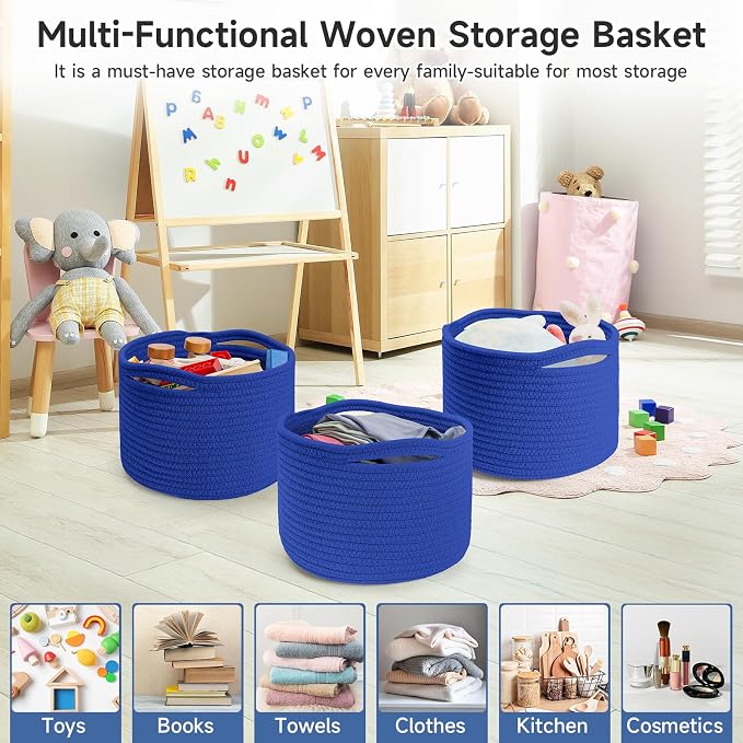 Small Rope Baskets for Storage, Baskets for Gifts Empty, Cute Round Woven Basket - Image 7