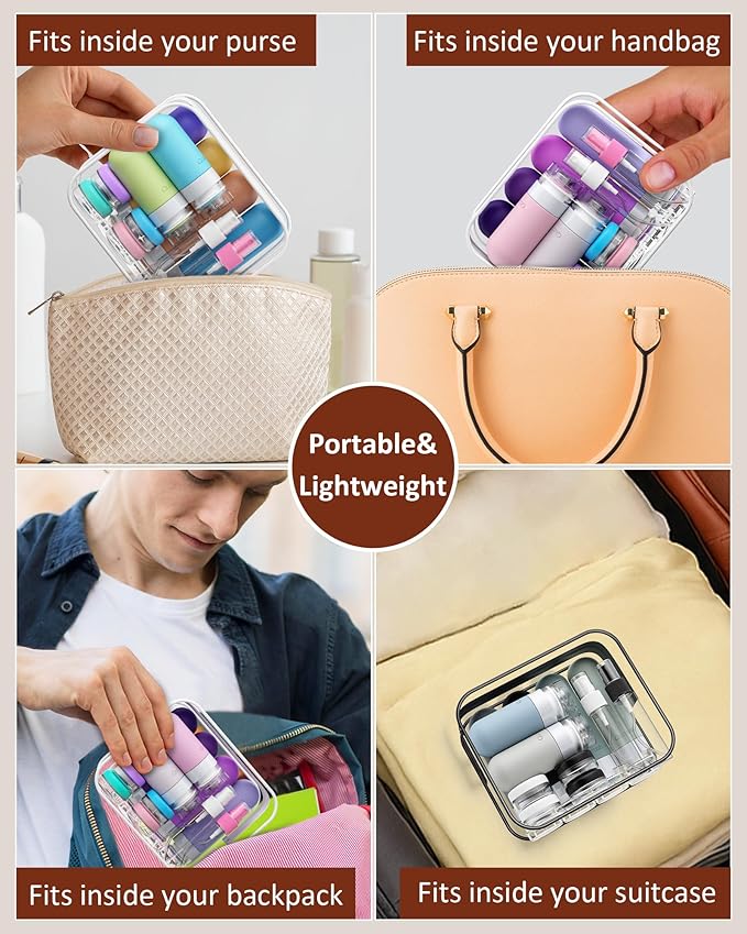 20 Pack Travel Bottles for Toiletries, Original Patented, TSA Approved Travel - Image 6