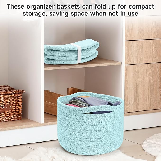 Small Rope Baskets for Storage, Baskets for Gifts Empty, Cute Round Woven Basket - Image 6