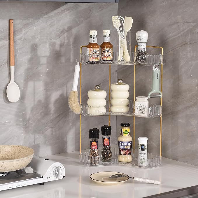 3-Tier Corner Bathroom Organizer Countertop - Image 5