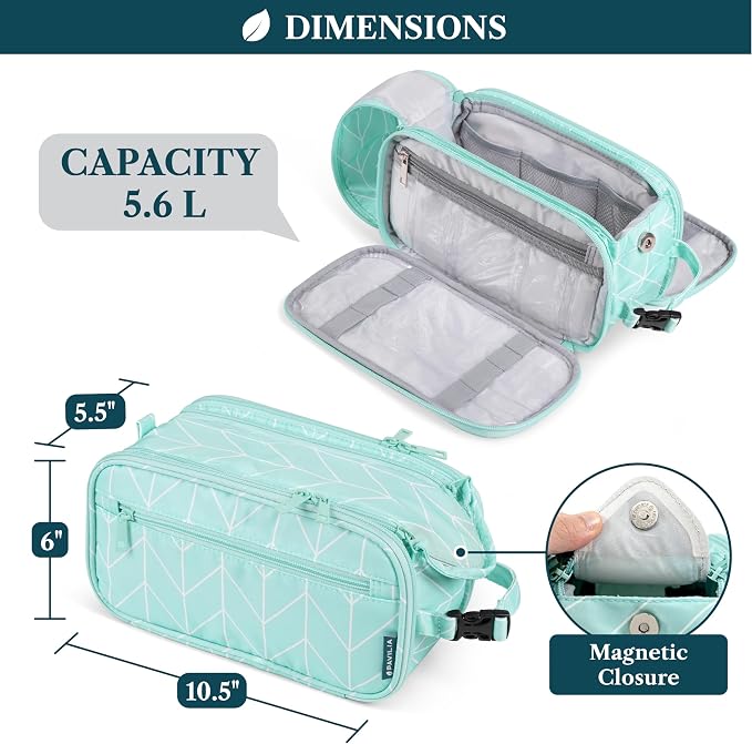 PAVILIA Toiletry Bag for Men Women, Mens Travel Bag Toiletries Organizer Case - Image 4