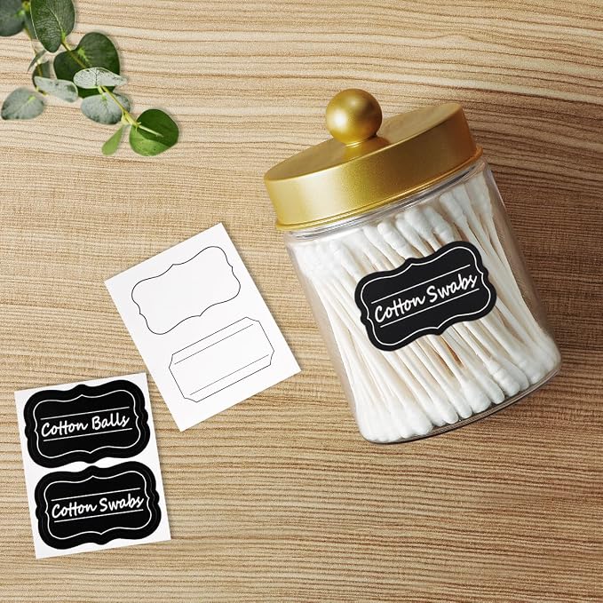 Amolliar Qtip Holder Dispenser -8oz Plastic Apothecary Jar Containers - Image 3