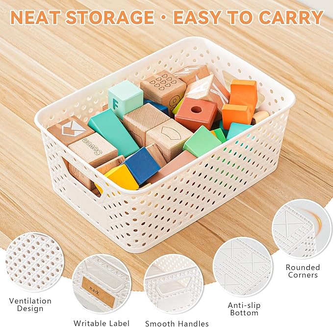 12 Pack Plastic Storage Baskets - Image 5
