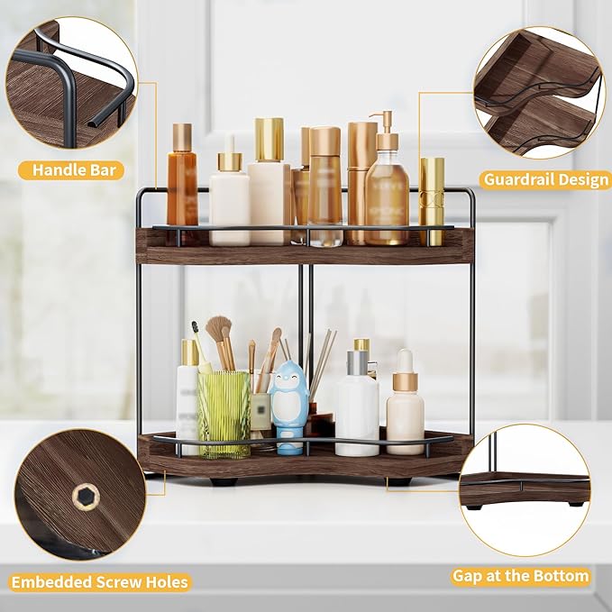 2-Tier Corner Bathroom Counter Organizer - Image 3