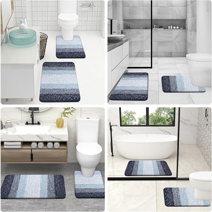 OLANLY Bathroom Rug Set 2 Piece, Soft Absorbent Microfiber Bath Rug Set - Image 8