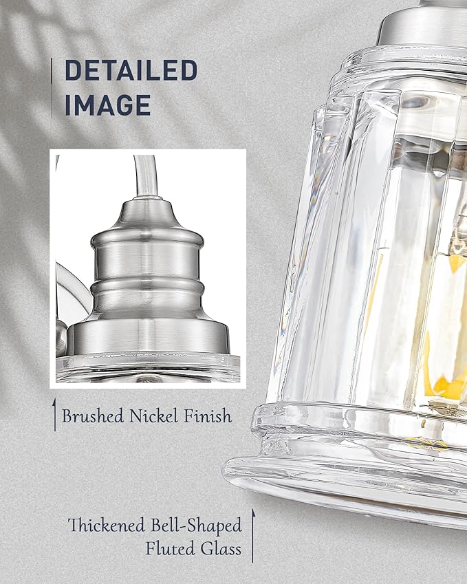 Brushed Nickel Wall Sconce, HWH Modern Sconce Wall Lighting Vanity Sconce Lights - Image 3
