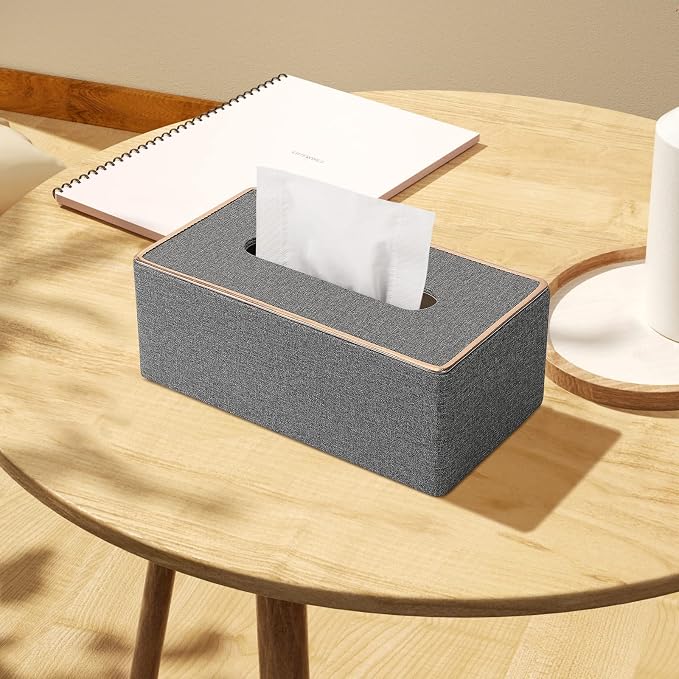 Tissue Box Cover Rectangular, PU Leather Tissue Box Holder - Image 3