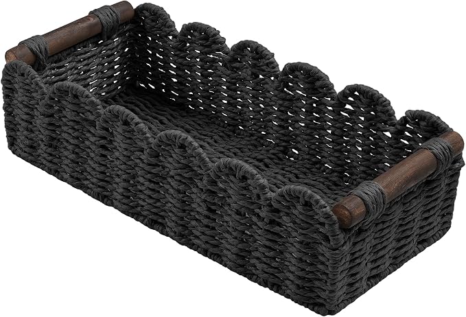 Toilet Paper Storage Basket Bathroom Counter Organizer Wicker Baskets by HOSROOME