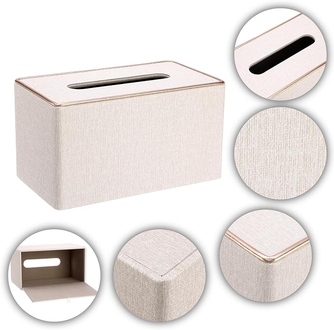 Sumnacon Rectangular Linen Tissue Box Cover - Image 4