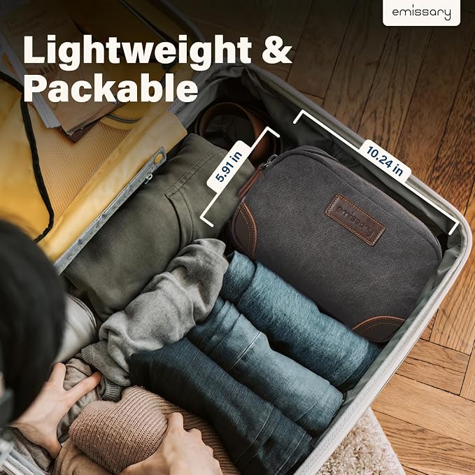 emissary Toiletry Bag for Men, Canvas Travel Toiletry Bag Men's Dopp Kit - Image 5