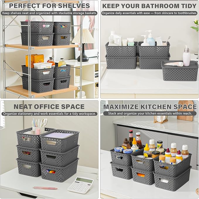 10 Pack Plastic Storage Bins - Image 7