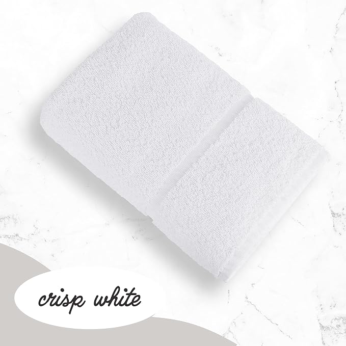 GREEN LIFESTYLE Dobby Border Towel 27x54 Cotton Blend Soft and Plush Crisp - Image 4