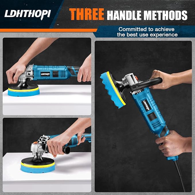 LDHTHOPI Buffer Polisher, 1600W 7 Inch/6 Inch Rotary Buffer Polisher Waxer - Image 3