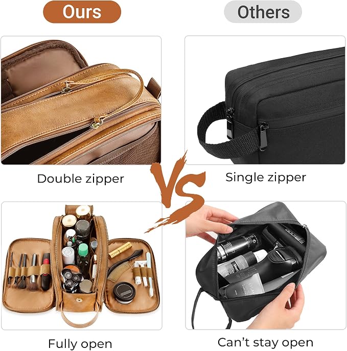 Elviros Toiletry Bag for Men, Large Travel Shaving Dopp Kit Water-resistant - Image 5