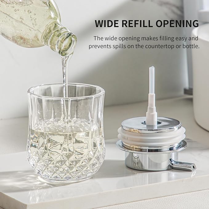 Glass Soap Dispenser, Bathroom Hand Liquid Soap Dispensers, Refillable Dish - Image 2