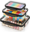3 Pack Clear Hard Shell Zipper Case by CosmeticCase
