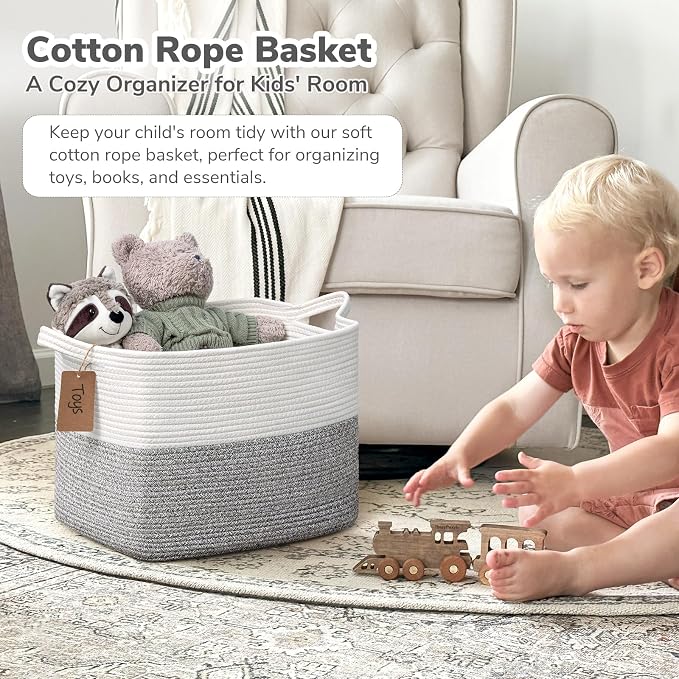 Goodpick Woven Storage Basket, Cotton Rope Baskets - Image 2