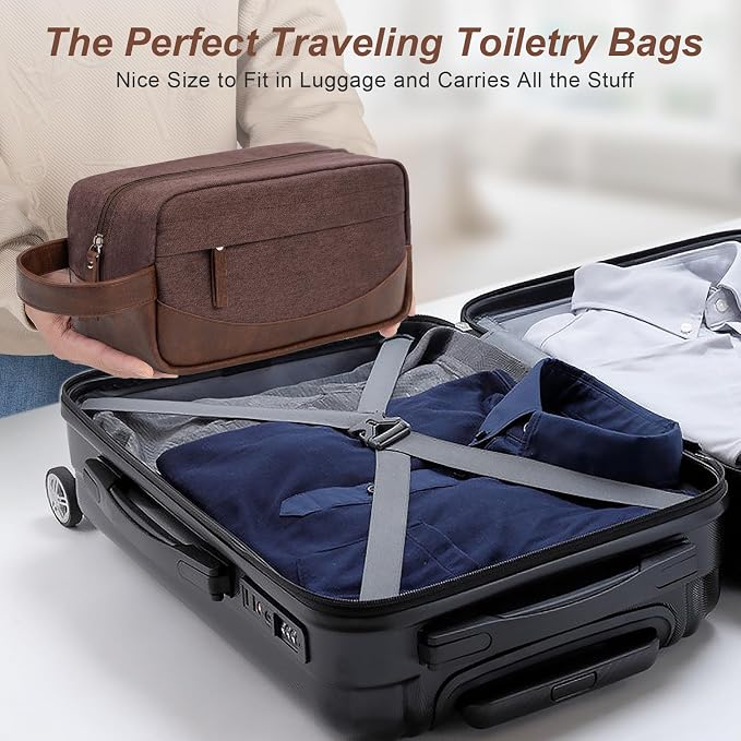 Travel Toiletry Bag for Men and Women, Hanging Toiletry Organizer, Water - Image 7