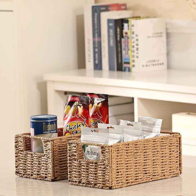 Vagusicc Wicker Storage Basket, Small Storage Baskets - Image 2