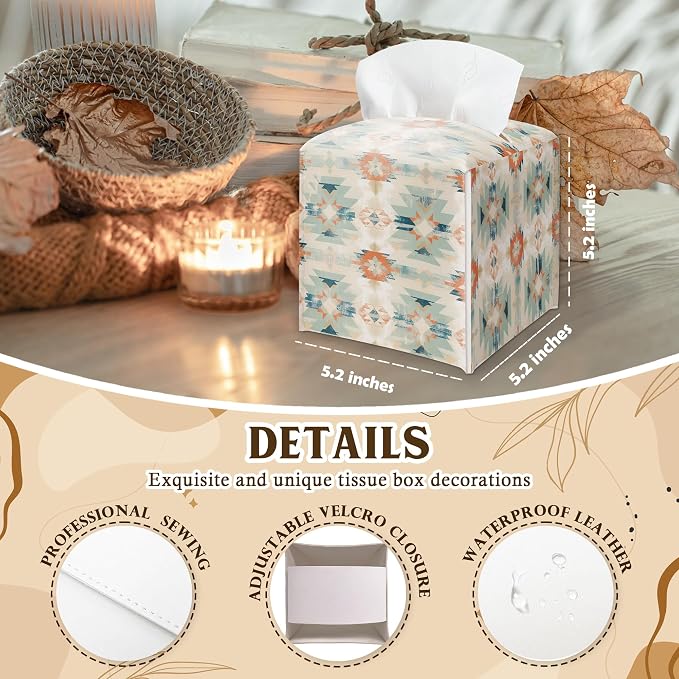 Southwestern Aztec Design Tissue Box Cover - Image 2