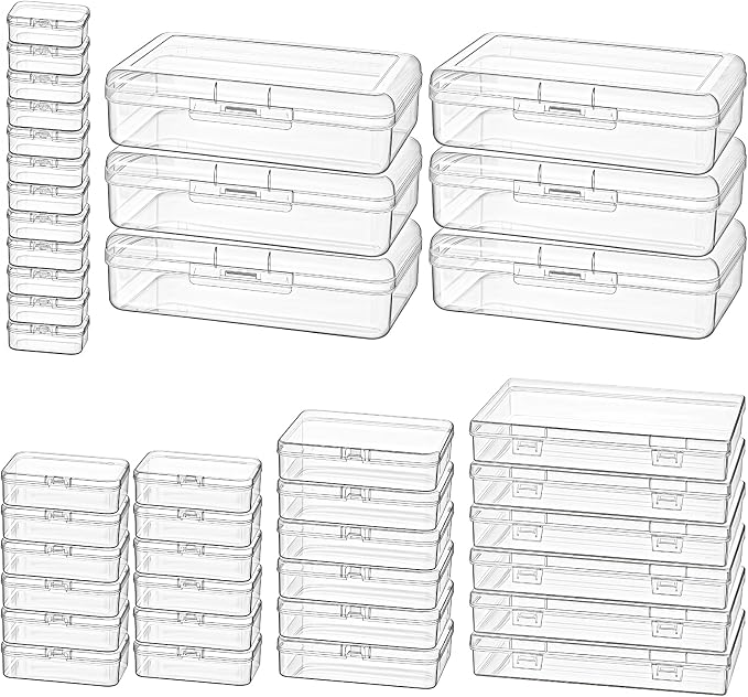 42 Pack Rectangular Clear Plastic Storage Containers Box by Thintinick