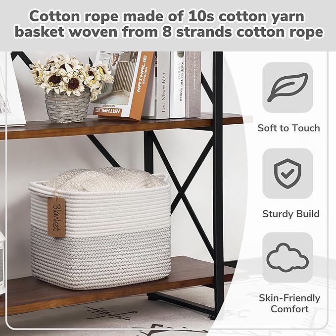 Goodpick Woven Storage Basket, Cotton Rope Baby Laundry Basket - Image 4