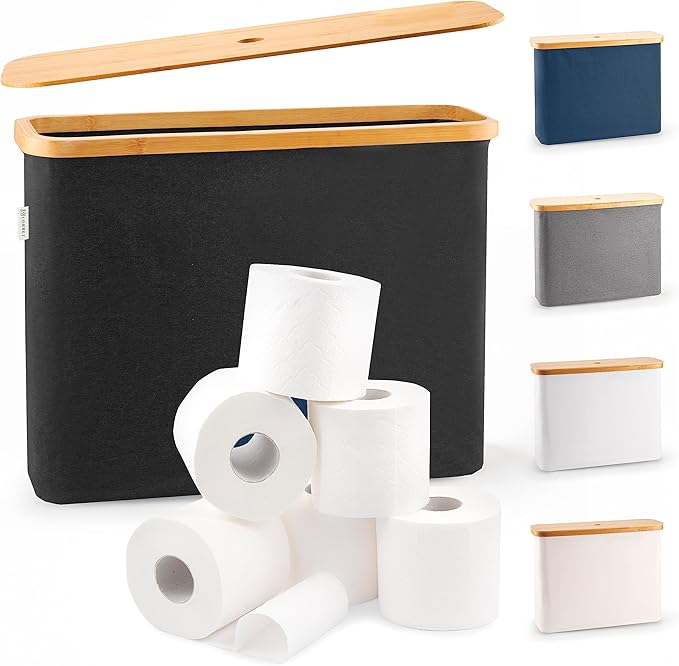 LONBET Toilet Paper Storage for 12 Rolls, Stackable & Foldable by Lonbet