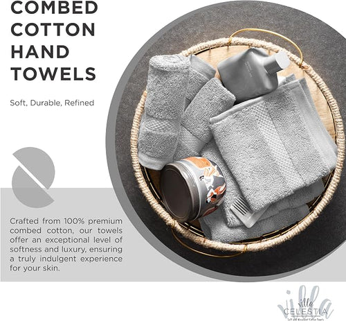 100% Cotton Hand Towel Set of 2, Sustainable, Highly Absorbent, Quick Drying - Image 2