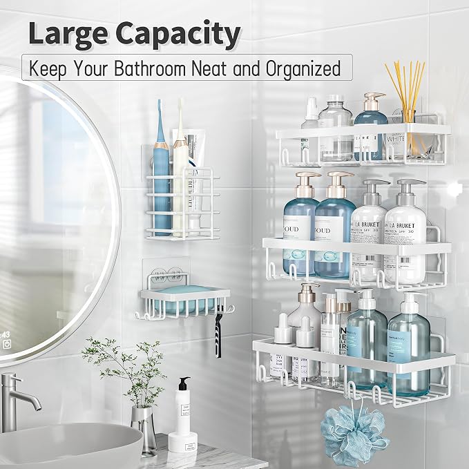 5 Pack Shower Caddy Organizer Rack Shelf - Image 3