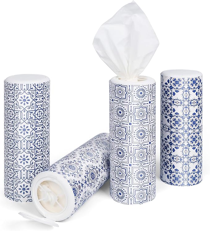 CLOVER Car Tissue Holder with Facial Tissues Bulk, 4 Tubes Lotion, Travel - Image 2