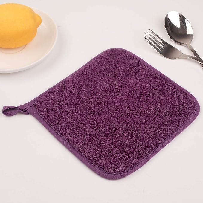 100% Cotton Kitchen Everyday Basic Terry Pot Holder Heat Resistant Coaster - Image 8