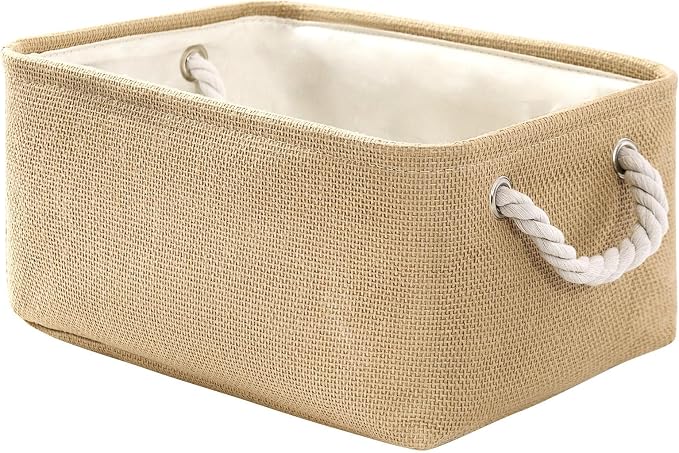 TheWarmHome Decorative Basket Rectangular Fabric Storage Bin Organizer Basket by TheWarmHome