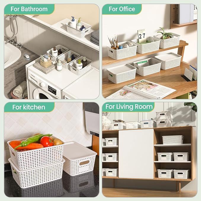 Plastic Storage Baskets with Lid - Image 7