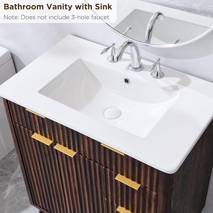 T4TREAM 30" Fluted Bathroom Vanity - Image 7