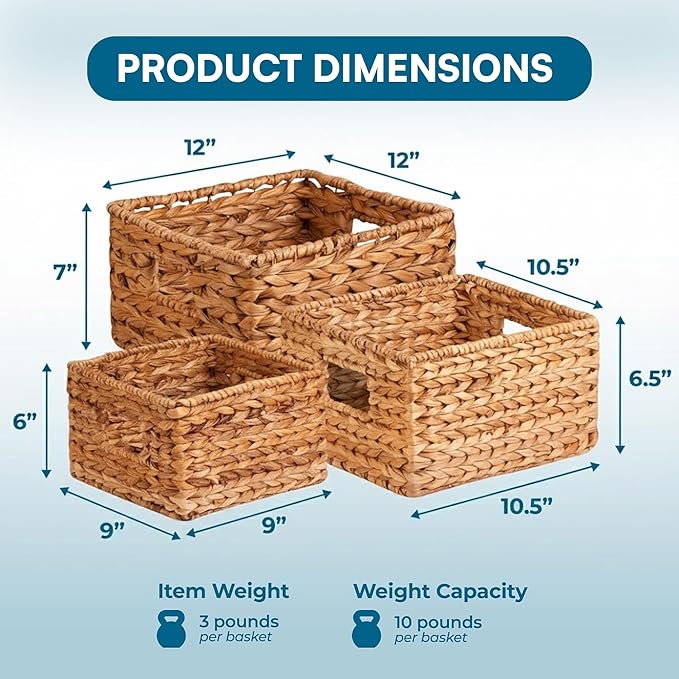 Honey-Can-Do Banana Leaf Storage Baskets –Water Hyacinth Woven Basket, - Image 11